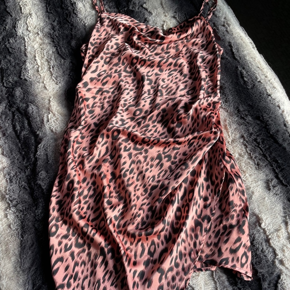 Satin leopard wrap dress offers welcomed